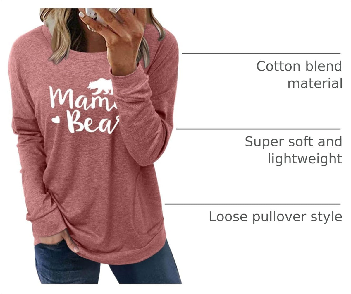 Cozy Women's Crewneck Sweatshirt - Casual Loose Fit with Pockets for Everyday Style